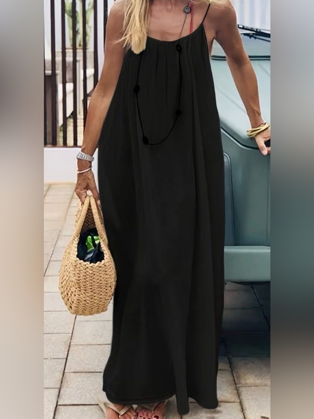Black Sleeveless Maxi Dress As Seen on Tik Tok size XL